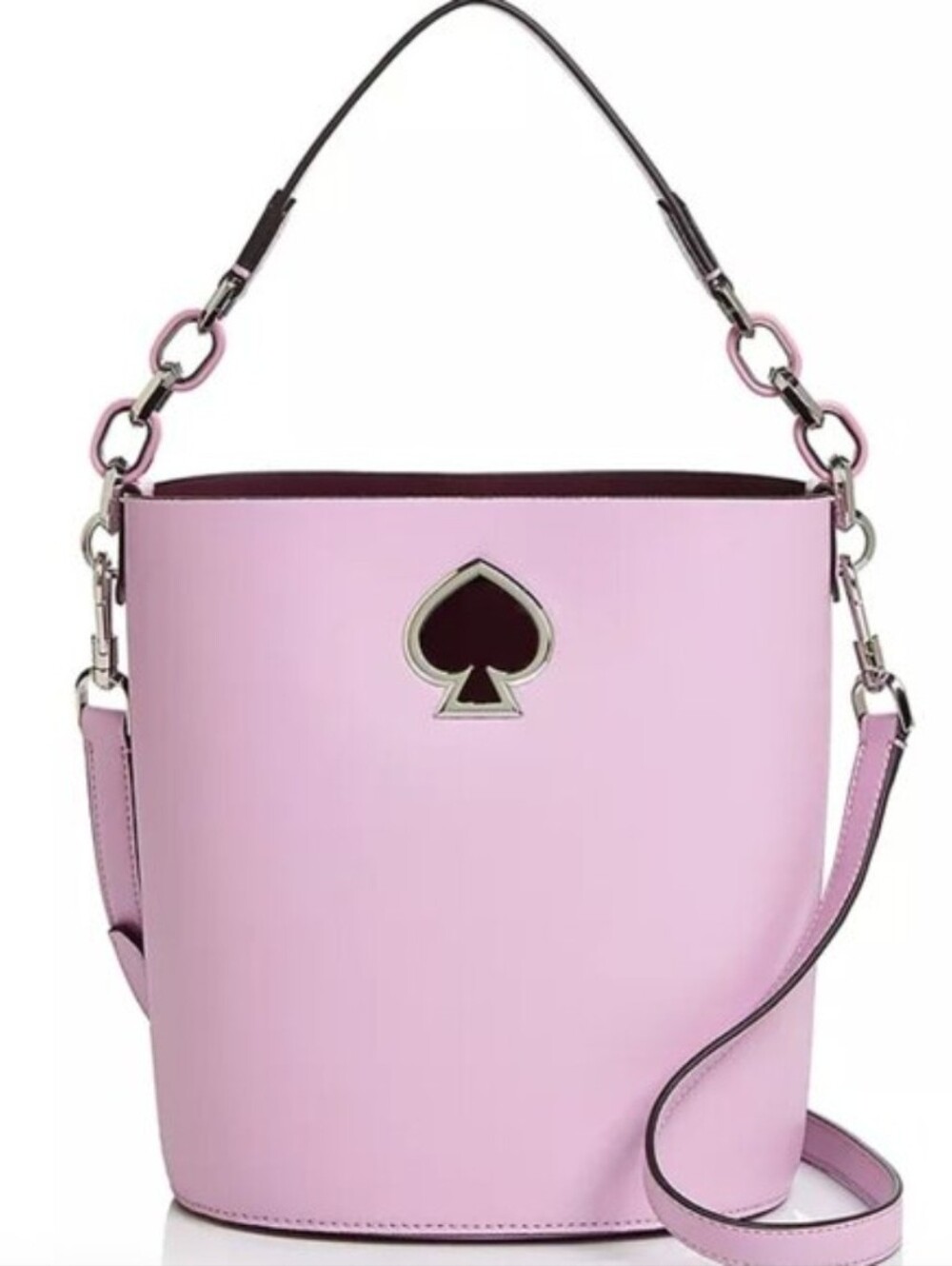 Kate Spade Lilac Leather Bucket Crossbody with Maroon Drawstring-NWOT!